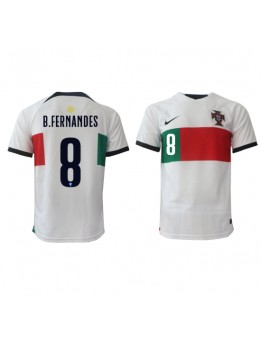 Portugal Bruno Fernandes #8 Replika Borta Kläder VM 2022 Kortärmad